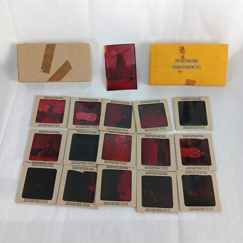 Craftsmens Guild Vintage Transparencies Slides Sunsets Nature Church Scenery